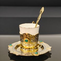 Кофейный набор Златоуст c малахитом "Утро"