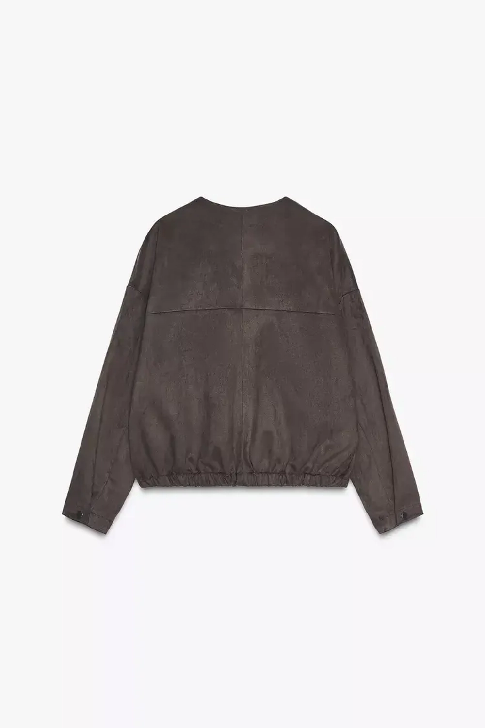 ZARA КУРТКА ИЗ ИСКУССТВЕННОЙ ЗАМШИ, ШОКОЛАДНЫЙ