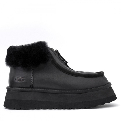 UGG Funkette Platform Boots Leather Black