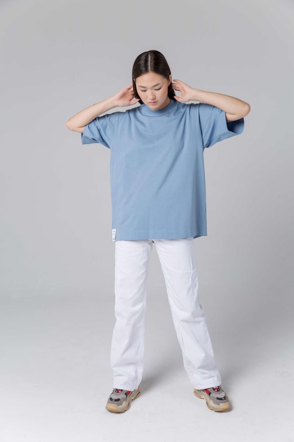 Футболка Женская Серо-Голубая - фото 3