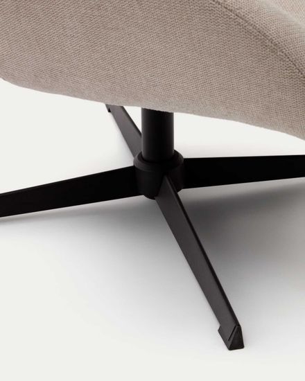 Celida Вращающееся кресло из бежевой синели и стали с черной отделкой Испания 