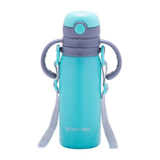 Термос для детей 450 мл. Kamille KM-2019B из нержавеющей стали с ремешком или двумя ручками