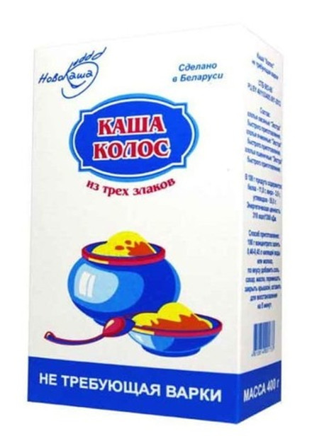 Каша "Колос" из трех злаков 400г. Новокаша Гомель