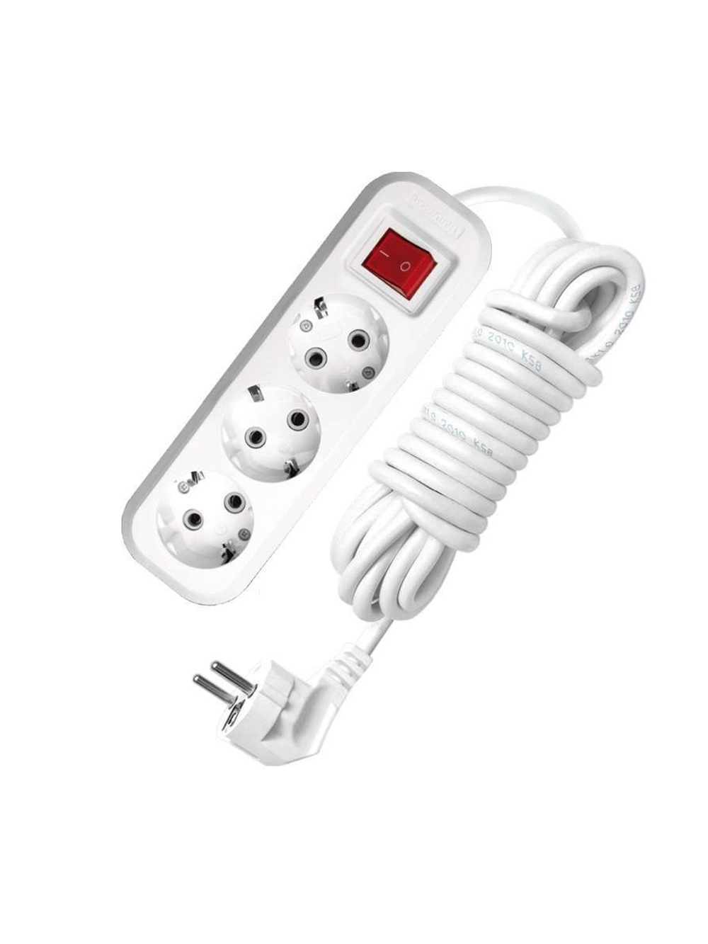 Удлинитель 3х7м с заземл. 10А IP20 S-303 ПВС 3х1 с выкл. UNIVersal 9631988