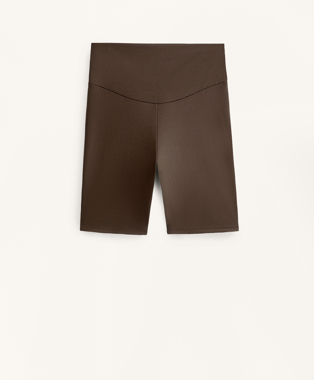 OYSHO Легинсы-велосипедки Comfortlux с высокой посадкой длиной 20 см, темно-коричневый