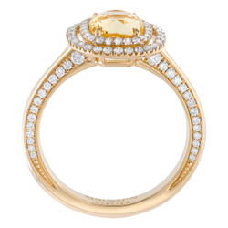 Кольцо с жёлтым сапфиром и бриллиантами, R0070-74/1
