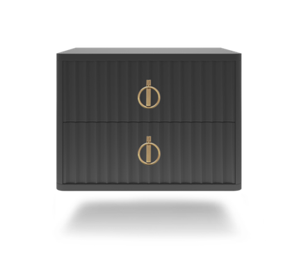 Тумба прикроватная подвесная ROYAL 5102 эко (Черный-р.золото)