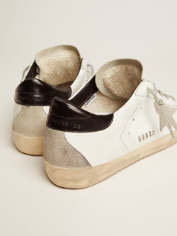 Men's Super Star with black heel tab and metal stud lettering