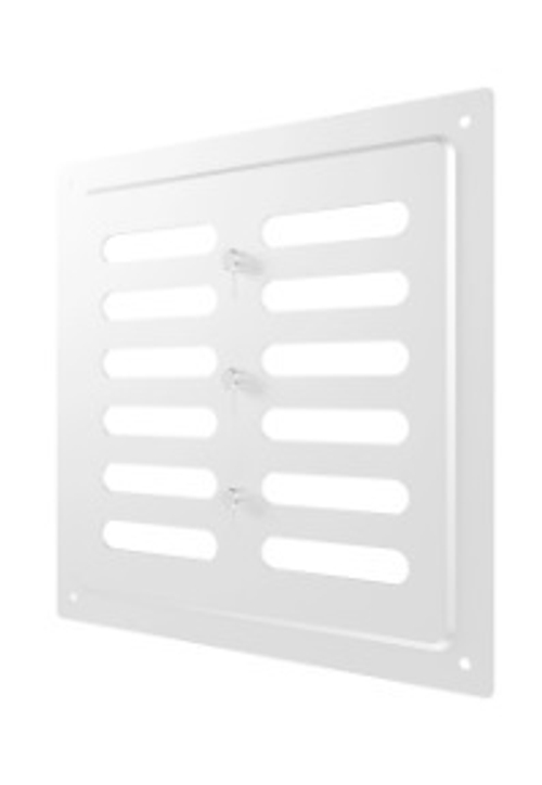 Решетка вент. регул 200*200 мм вытяж Эра металл белая