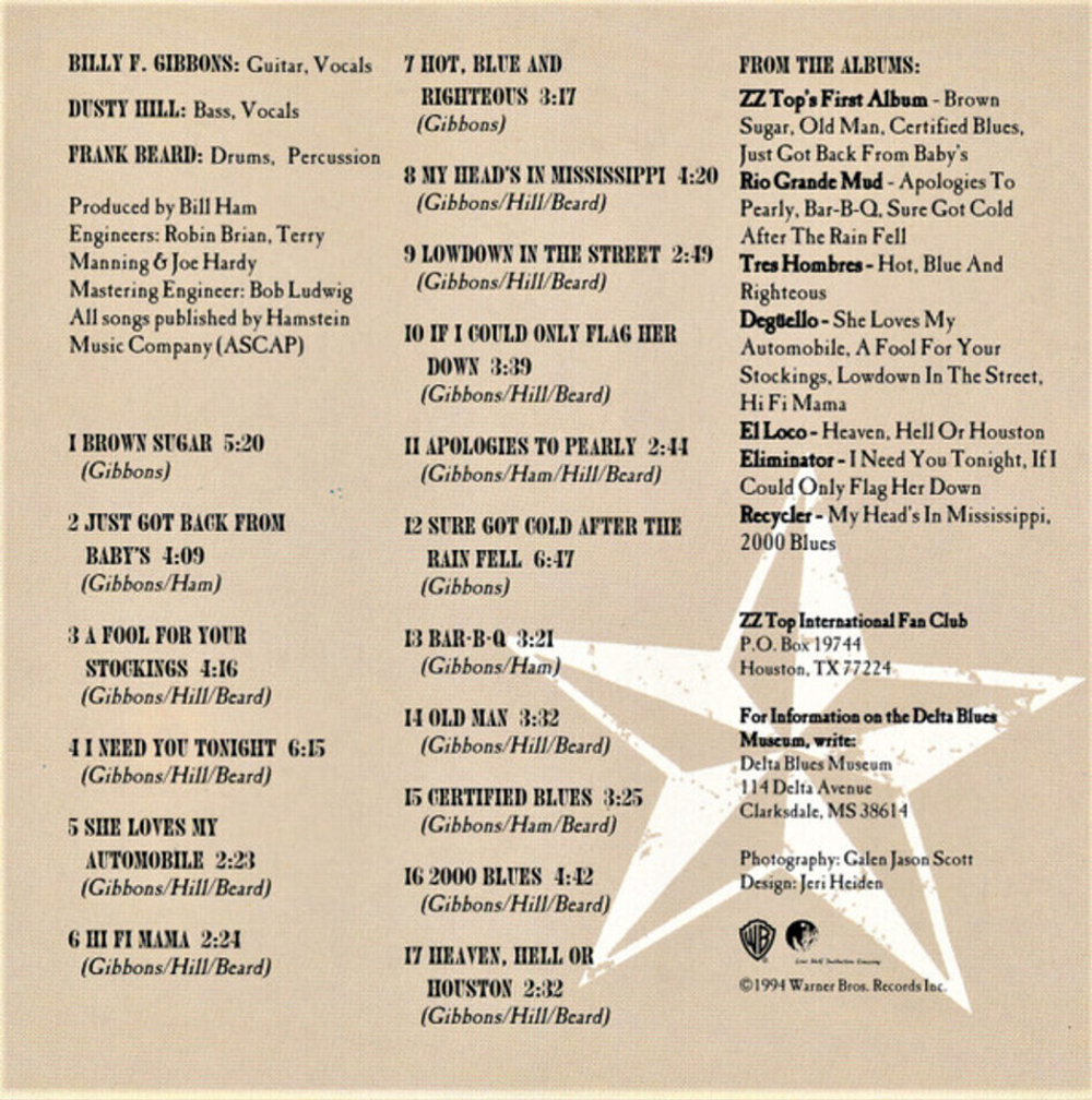 ZZ Top / One Foot In The Blues (CD)