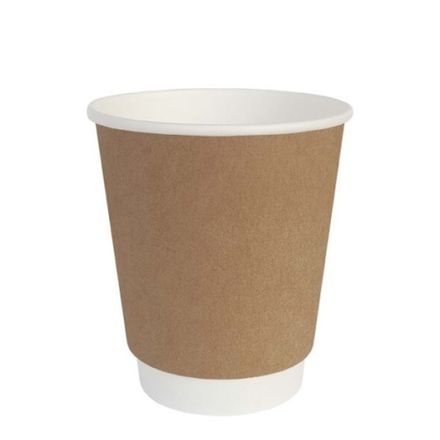 Стаканы бумажные двухслойные 300/355мл DW12 Крафт Гладкий (20/400шт)