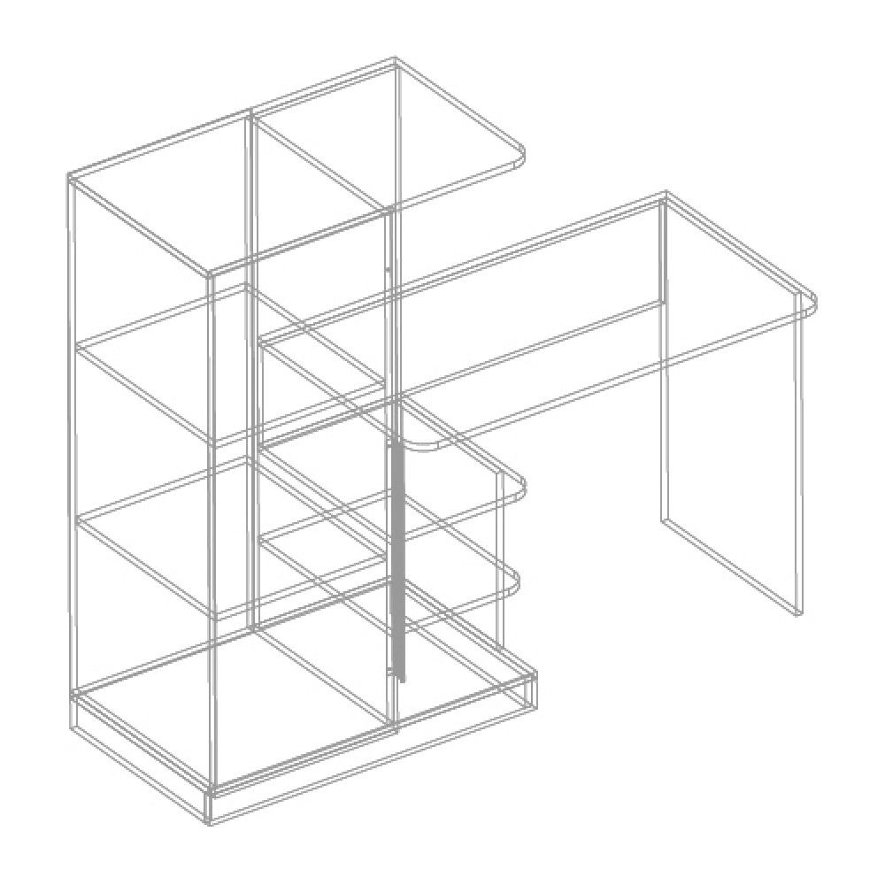 Стол письменный с пеналом левый МС "Стил"