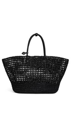 ALAÏA БОЛЬШАЯ СУМКА-КОРЗИНА ИЗ РАФИИ, ЧЕРНЫЙ
