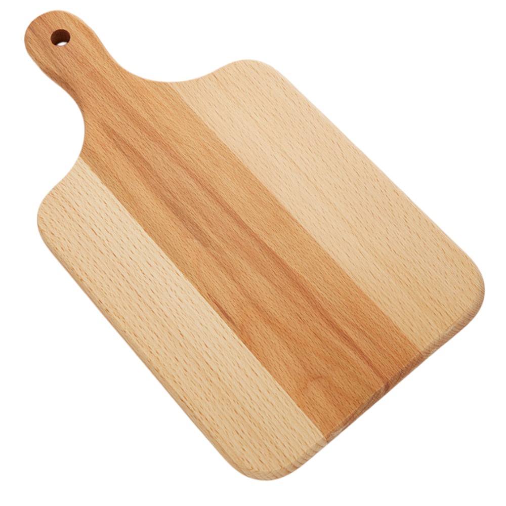 Доска разделочная из бука "Ручка" 380x210x15мм Р-38