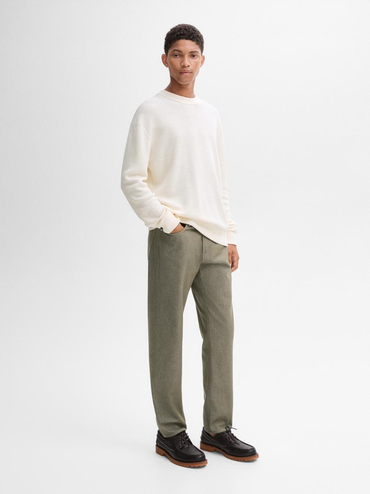 Massimo Dutti Зауженные джинсы из хлопковой джинсовой ткани, хаки