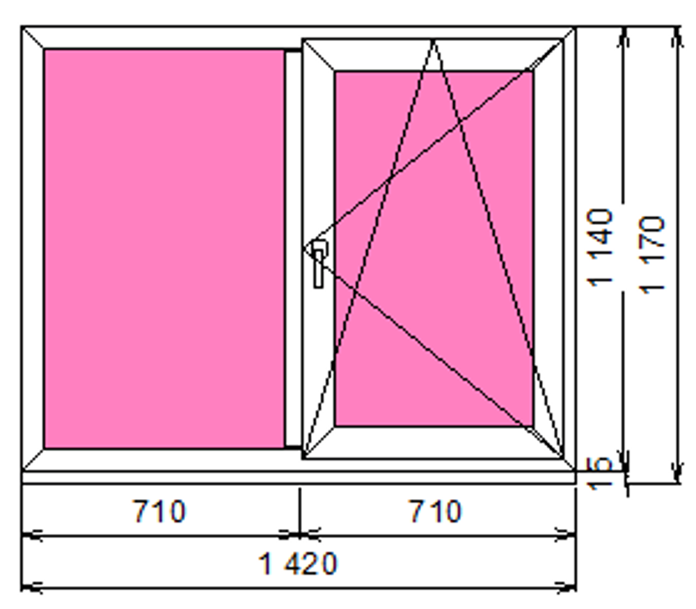 Пластиковое окно 1140 х 1420 ТермА Эко
