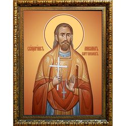 Михаил Каргополов, священномученик пресвитер. Икона на холсте.