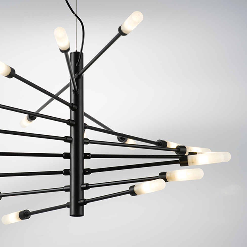 733187 Люстра RAGNO 18х40W G9 ЧЕРНЫЙ МАТОВЫЙ