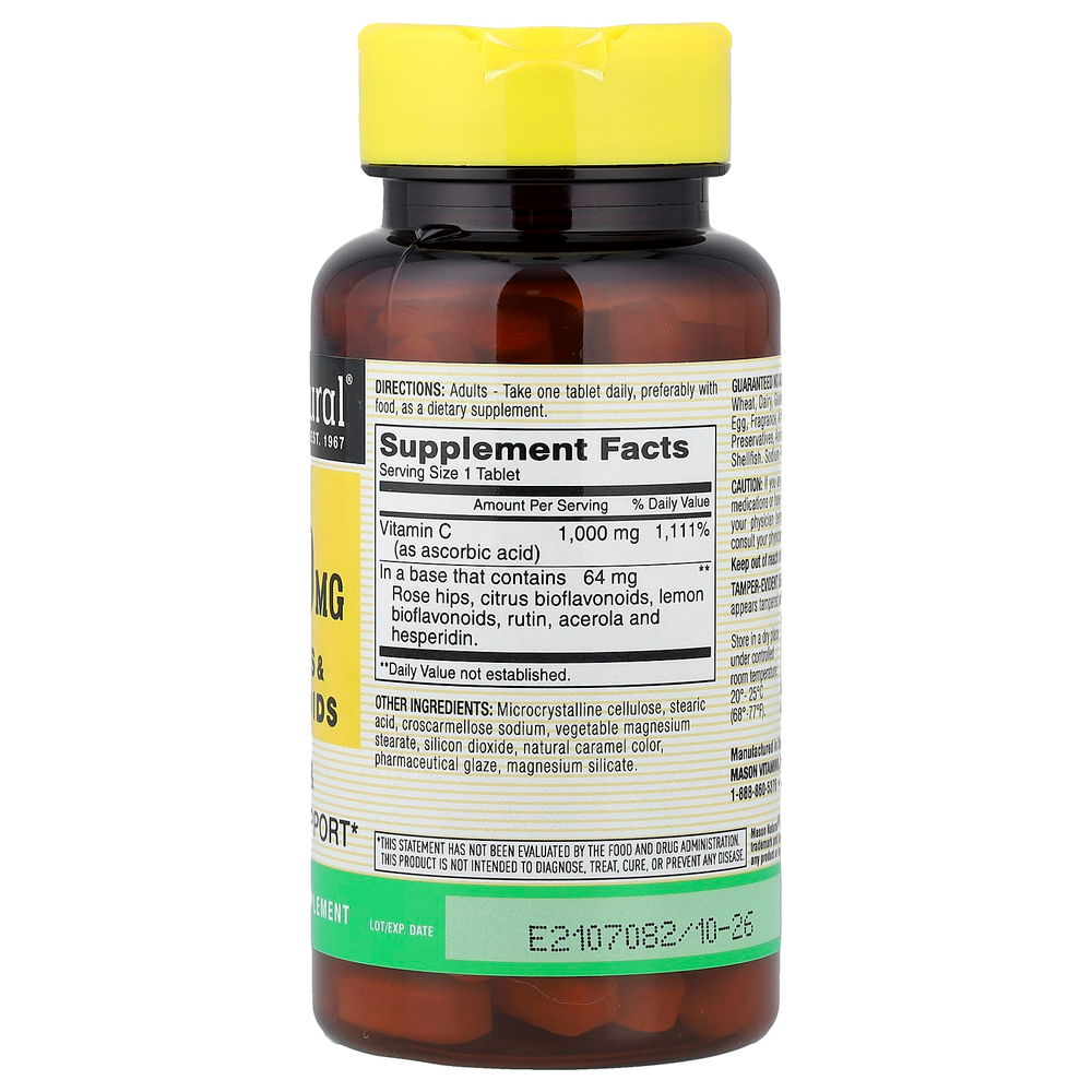 Mason Natural, витамин C с шиповником и биофлавоноидами, 90 таблеток