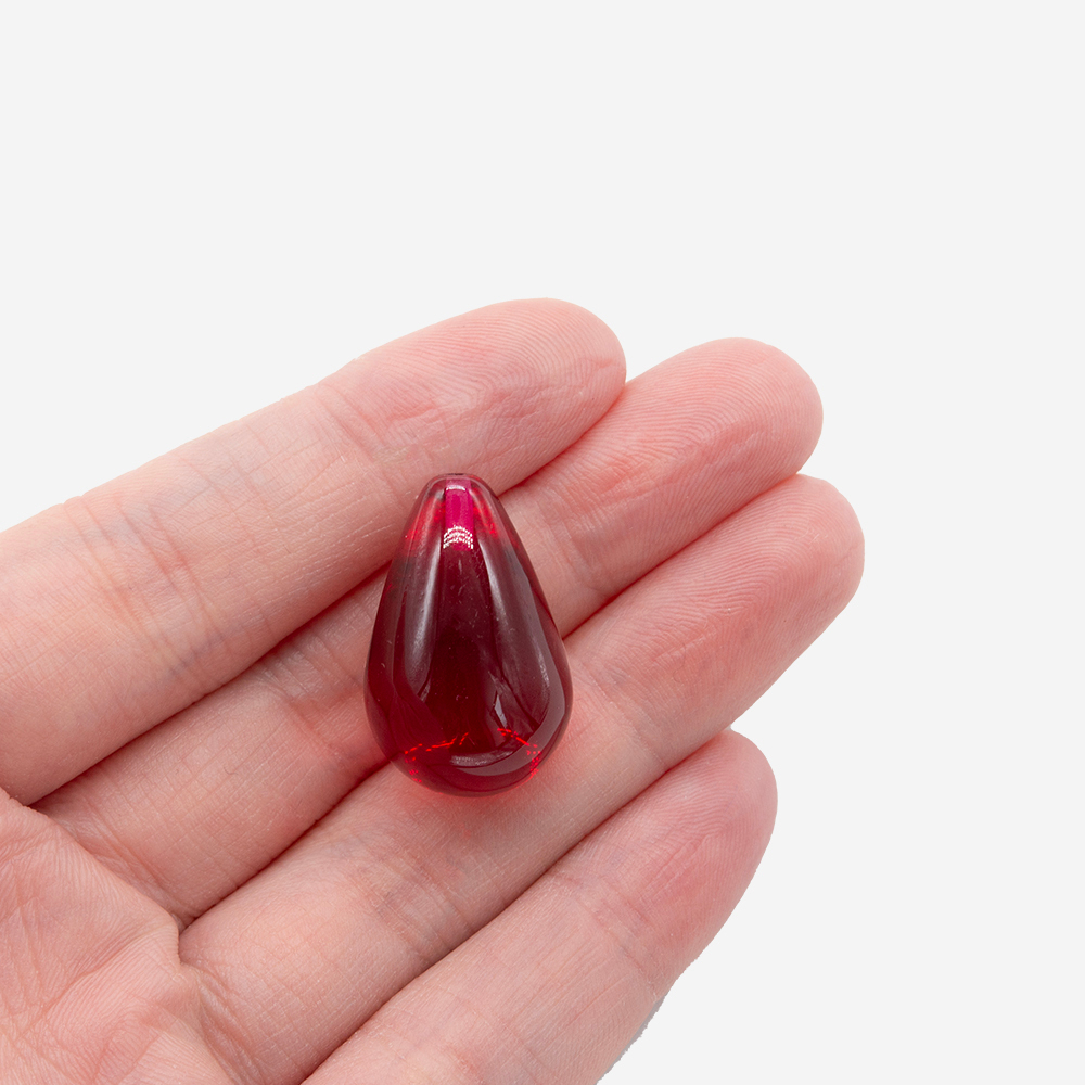 Подвеска "Капля", оттенок "Красный", 15*23,5мм, полупросверленная, акрил