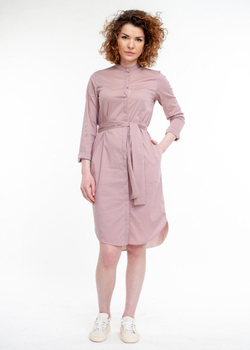 Платье-рубашка цвета чайной розы из хлопка