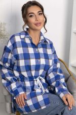 Рубашка хлопковая Джанет (электрик/белая) Б14271-4М LT Collection