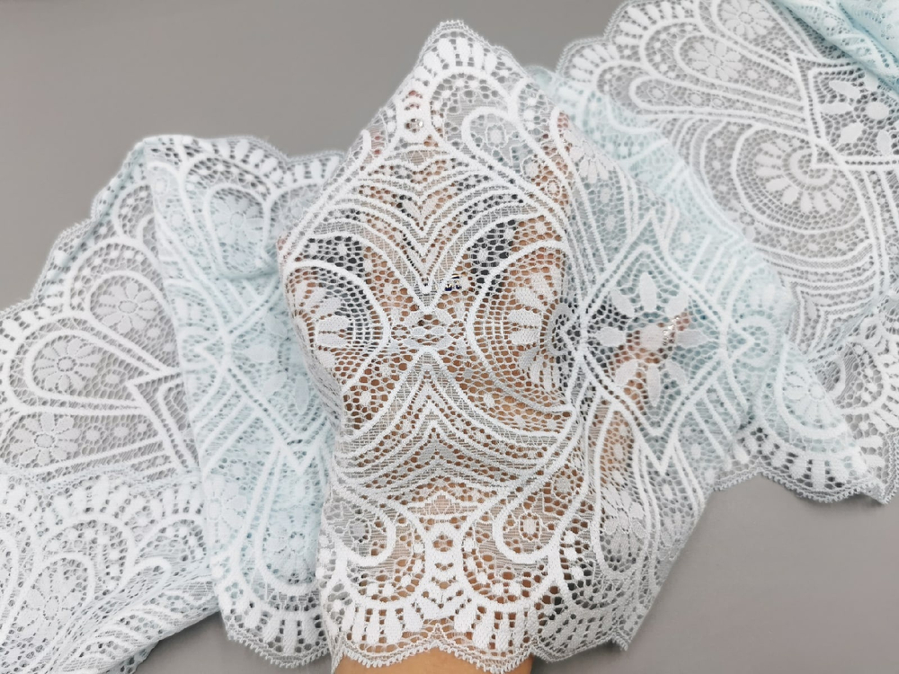 Эластичное кружево, 23см, небесно-голубой (Арт: EK-2721), м