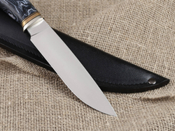 Нож для бушкрафта "Гектор", сталь VG-10/Elmax, рукоять микарта (синяя)