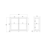 Низкая витрина CS160 Дуб тёмный, изумруд RAL 6004
