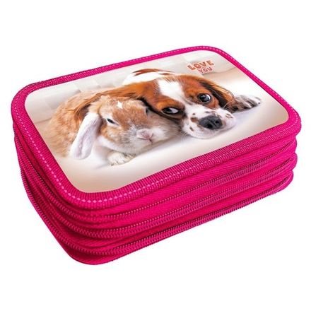 Пенал 3 отделения 205*125 Канцбург Сладкая парочка, ламинат