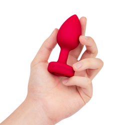 b-Vibe VIBRATING HEART SHAPE JEWEL PLUG M/L - Анальная пробка с ДУ