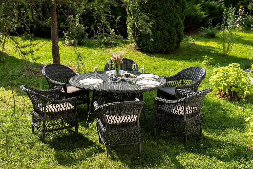 "Эспрессо–150 S" обеденная группа плетеная, цвет графит