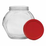 Банка для сыпучих продуктов, с красной крышкой, объем 2000 мл, стекло, PASABAHCE "БЕЛЛА", 80002СЛ1