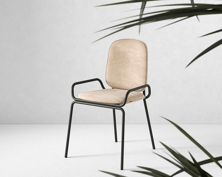 Стул LATITUDE Ror, 2 Frame, велюр, черный/бежевый