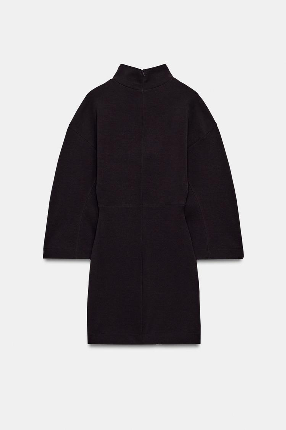 ZARA КОРОТКОЕ ПЛАТЬЕ ИЗ ИНТЕРЛОКА, ШОКОЛАДНЫЙ