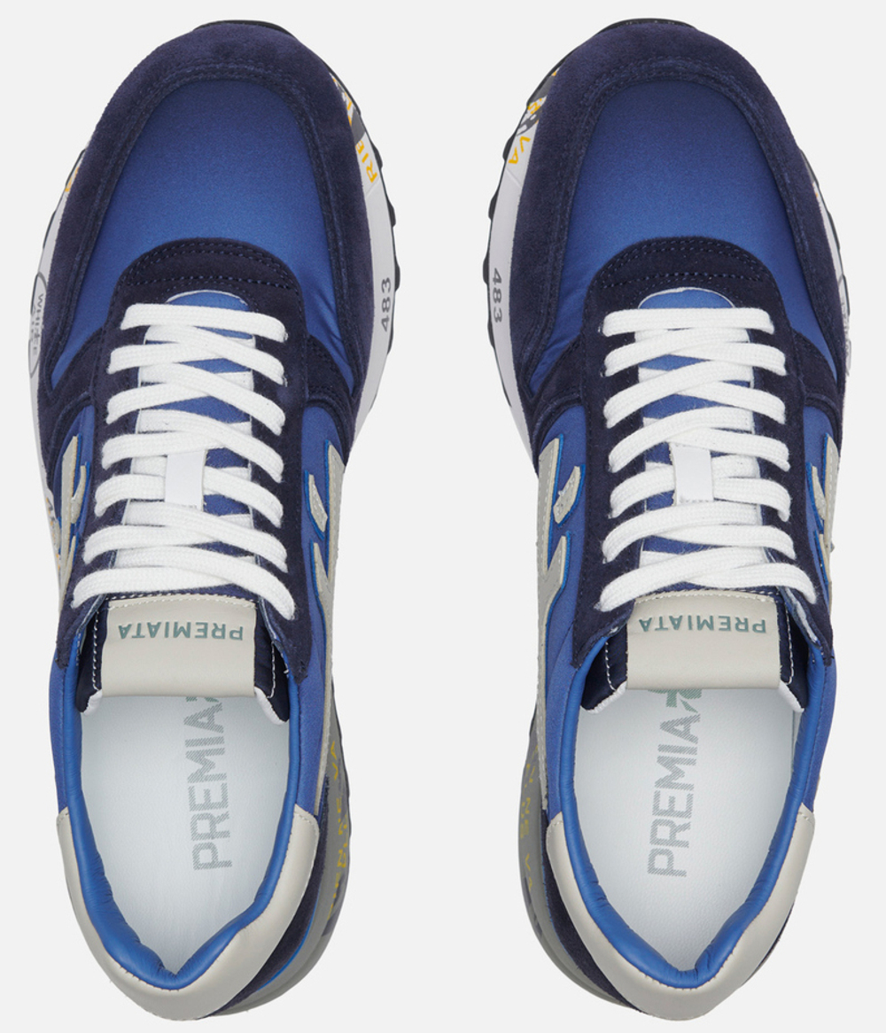 Premiata Mick 5692 Синие с белым замшевые