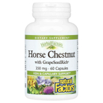 Natural Factors, HerbalFactors, конский каштан с GrapeSeedRich, 350 мг, 60 капсул