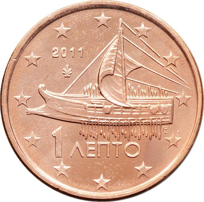 1 евроцент 2011 Греция (1 euro cent)