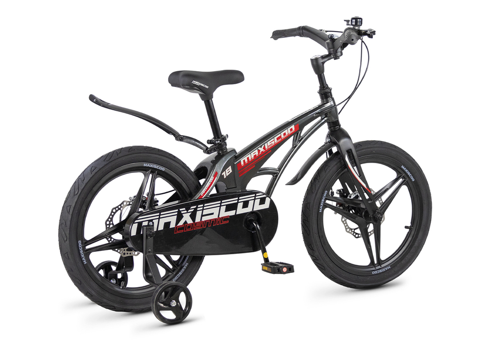 Велосипед 18'' Maxiscoo COSMIC Deluxe Черный Глянцевый (2026)