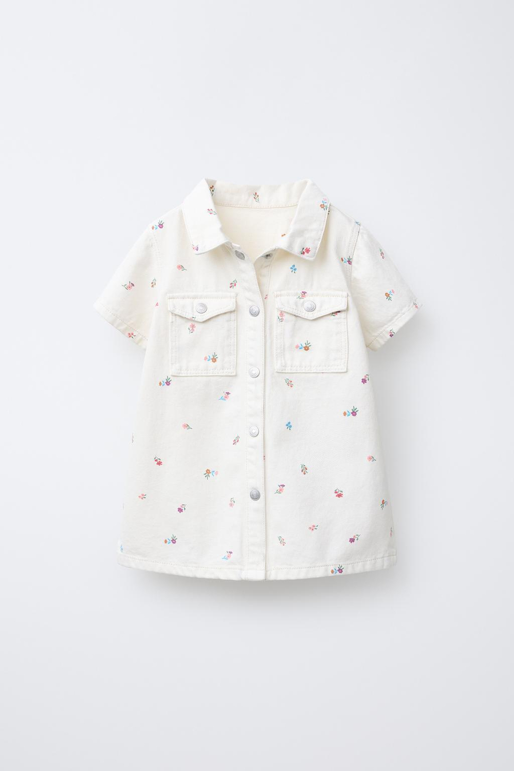 ZARA ПЛАТЬЕ ИЗ ТВИЛА С ЦВЕТОЧНЫМ ПРИНТОМ, ЭКРЮ