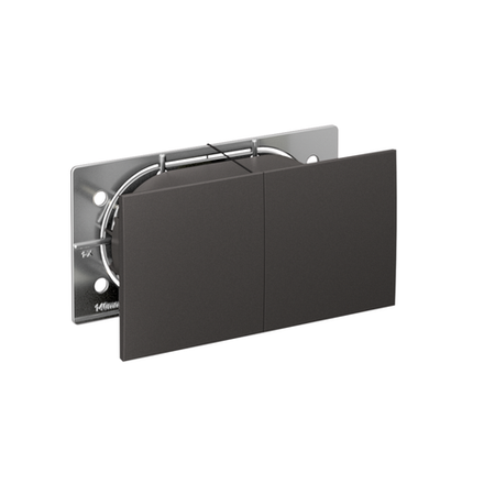 Розетка двойная AtlasDesign с заземл. со штор.со сдвиж. крышк 16А в сборе базальт SE ATN001428