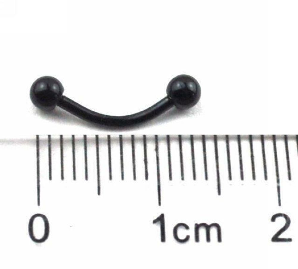 Микробанан 8 мм с шариками 3 мм для пирсинга брови. Медицинская сталь, титановое покрытие