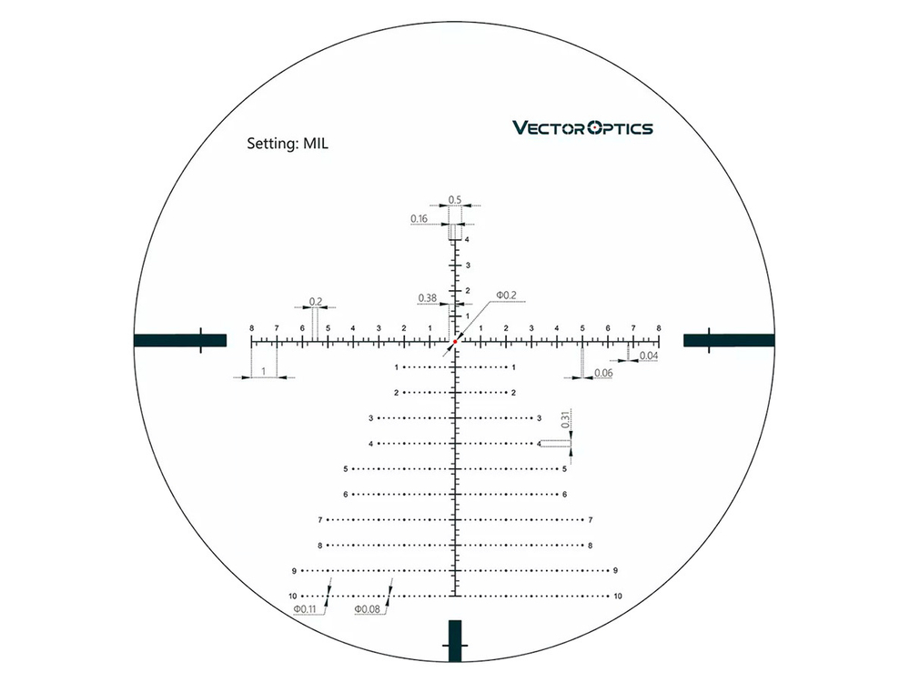 Прицел Vector Optics Continental 34mm 3-18x50 FFP, SF, VCT-34FFP (MIL), подсветка красная, 34мм, 0.1 MIL, IP67, 820г