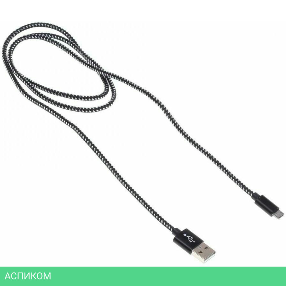 Кабель Buro Braided BHP RET MICUSB-BR 1м черный