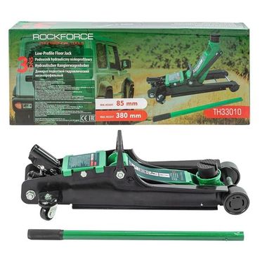 Домкрат подкатной гидравлический 3т низкопрофильный (h min 85мм, h max 380мм) RockForce##Rock FORCE RF-TH33010