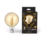 Лампа Gauss LED Filament G125 10W E27 820Im 2400K golden диммир. 158802010-D