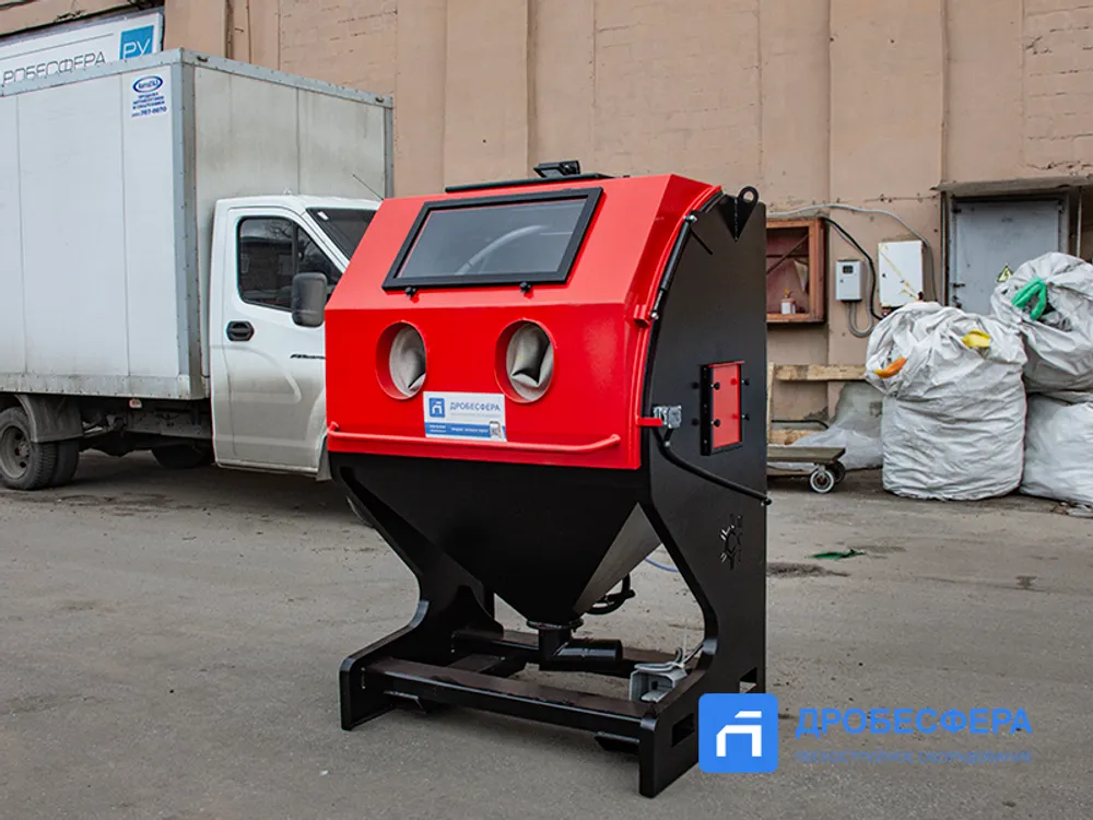 Пескоструйная камера PST КСО-110-И-М с фронтальной загрузкой эжекторная