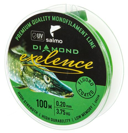 Леска монофильная Salmo Diamond EXELENCE FLUORO COATED Green 100/020