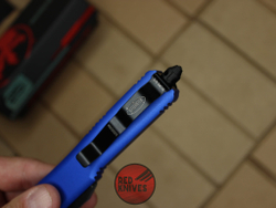 Нож Microtech Ultratech T/E - синяя рукоять, танто черный клинок + запчасти RK-377