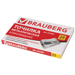 Точилка BRAUBERG "Style" металлическая клиновидная в картонной коробке (24 штуки в упаковке)